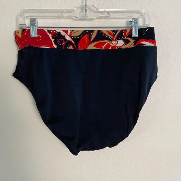St. John Bay Swim Bottom Size 12 Black Floral Beach Summer - Picture 4 of 9